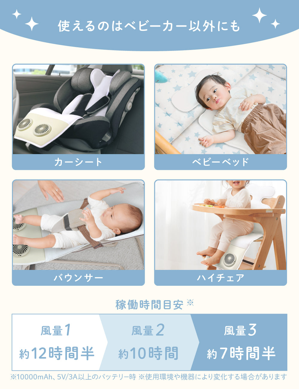 ファン付ベビーカーシート