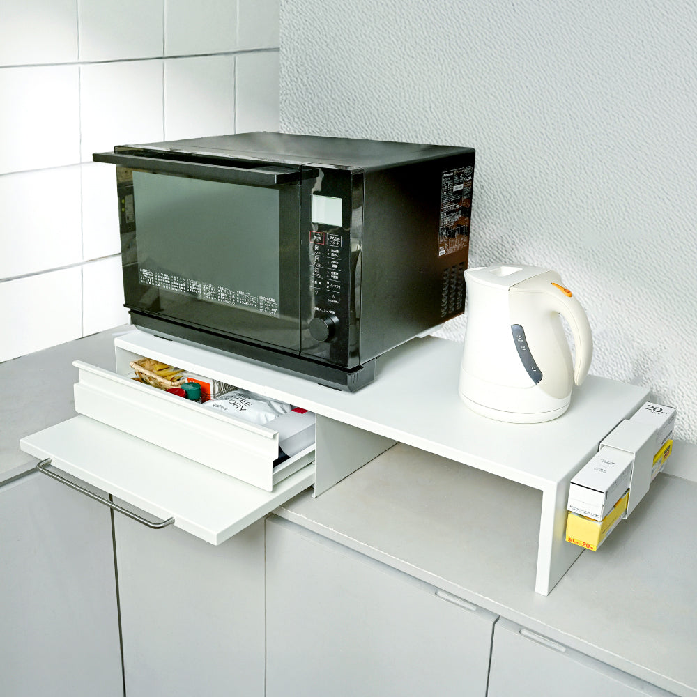 CICADA 家電下引き出し ホワイト CICADA】 伸縮できる家電下引き出し [ホワイト/ブラック] – e-kit