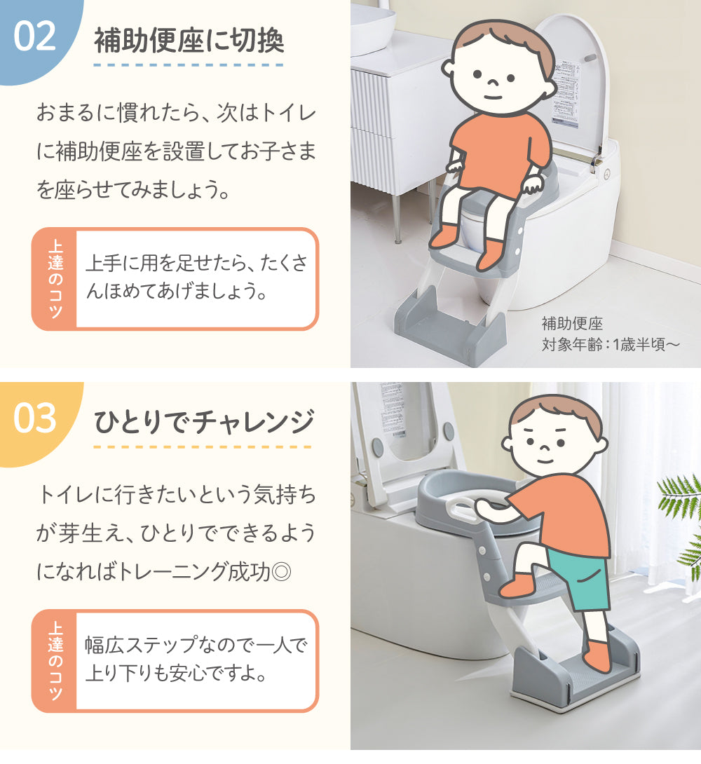 2wayステップ付き補助便座