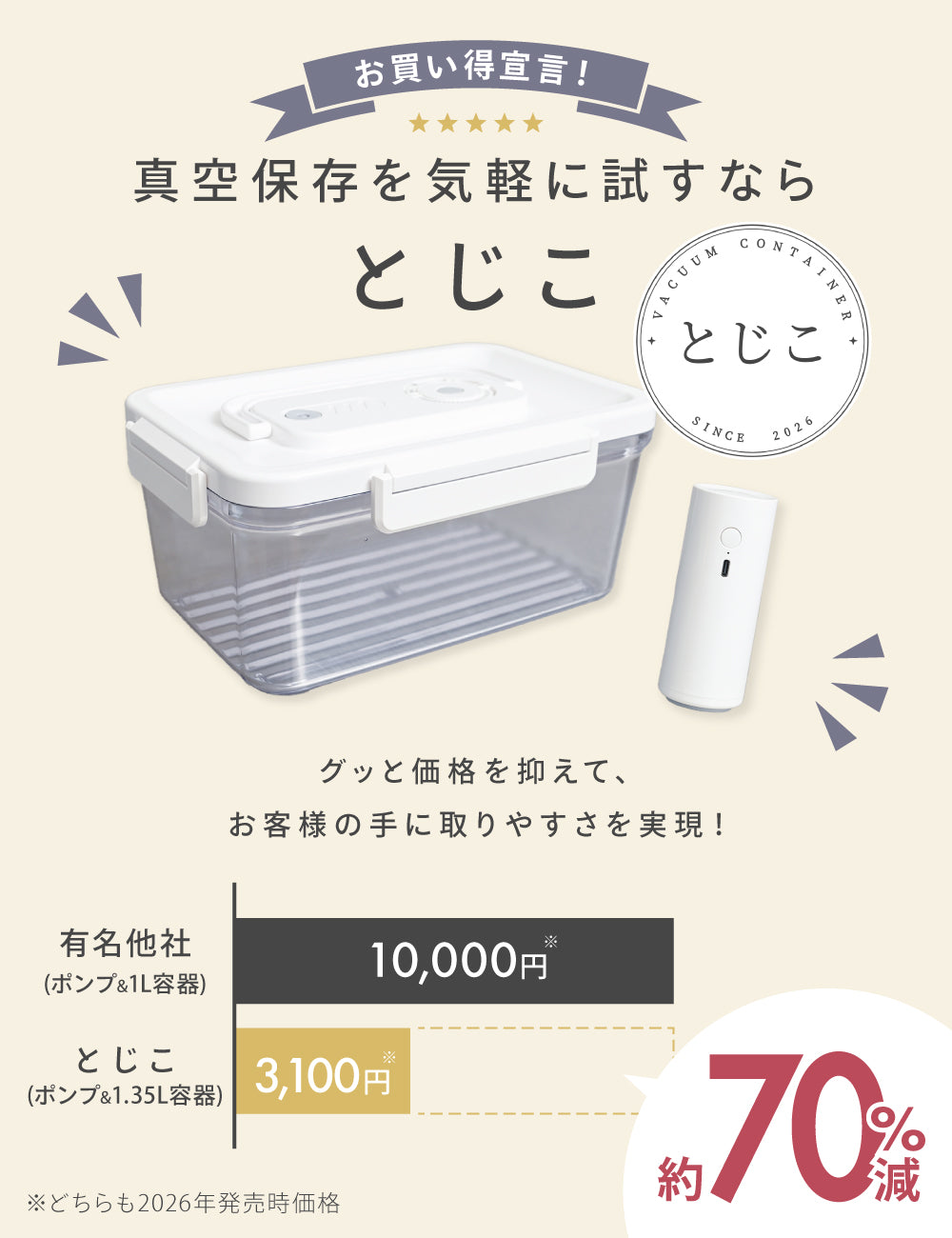 真空保存容器
