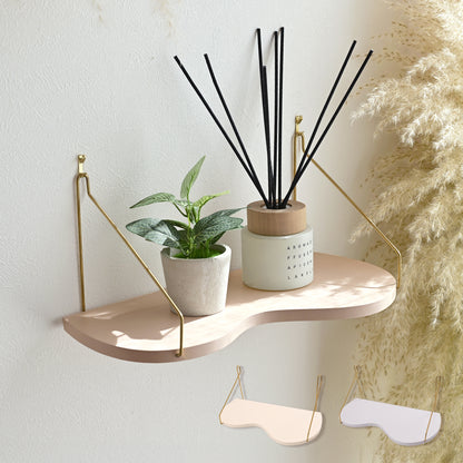 【Caddrue】 ウォールシェルフ[パウダーベージュ/パウダーモーブ]