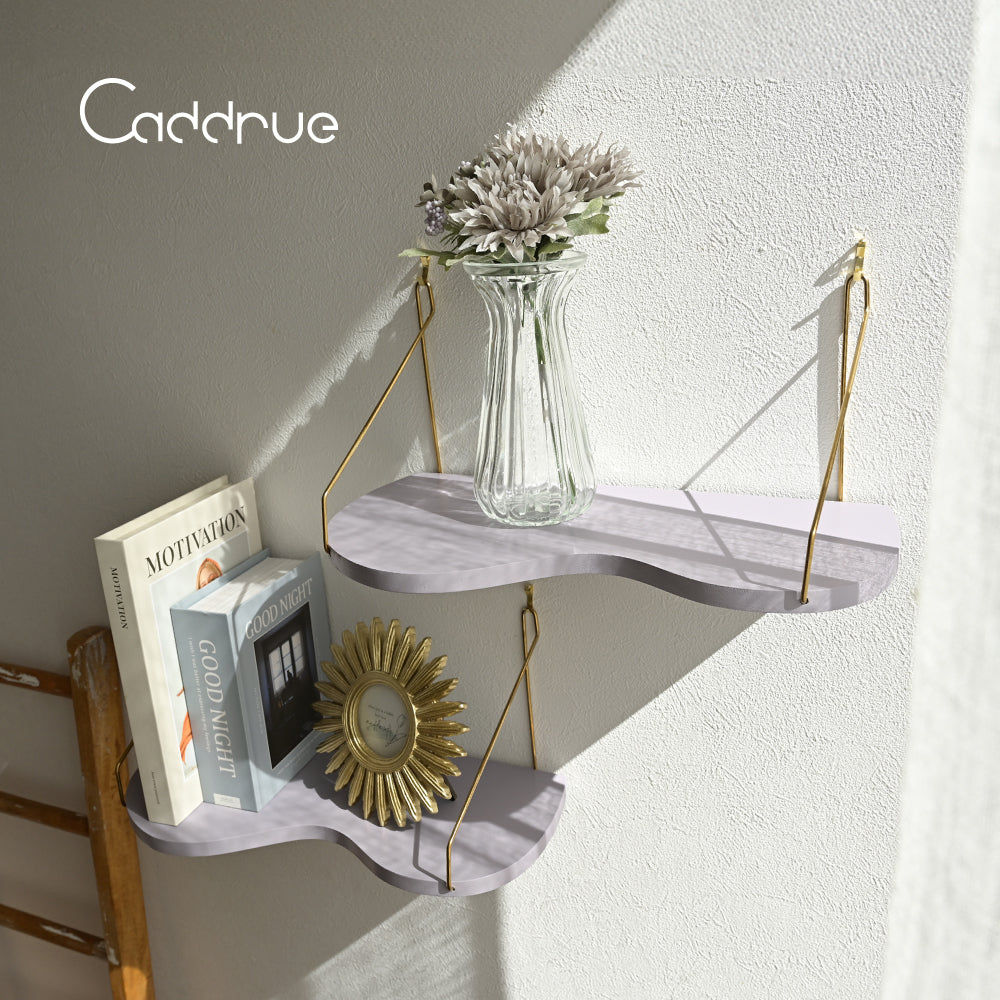 【Caddrue】 ウォールシェルフ[パウダーベージュ/パウダーモーブ]